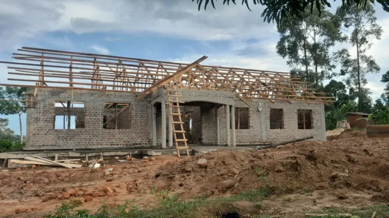 Structure being roofed at Nabumali town council headquarters